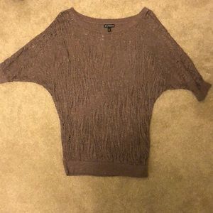 Brown sheer lightweight sweater with sparkle.